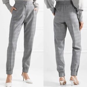 Tibi Black White and Blue Plaid Dress Pants / Joggers size 6